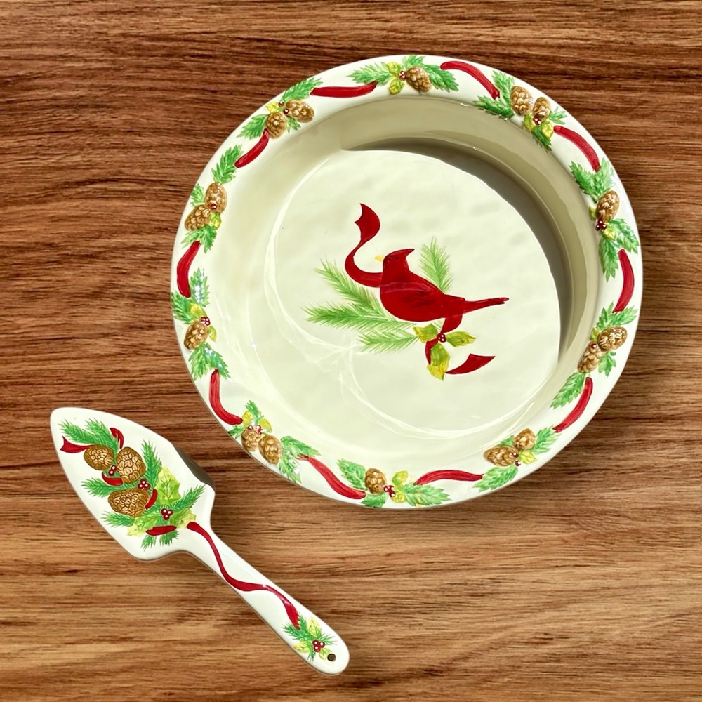 Christmas Pie Plate and Pie Server